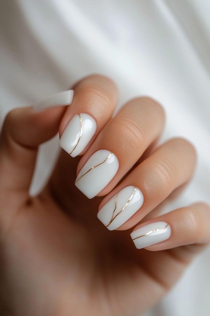 White Marble Luxe – Press-On Nails (Set of 24)